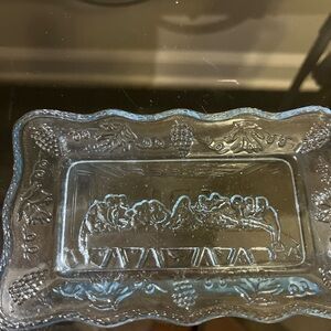 Blue Glass Decorative Tray